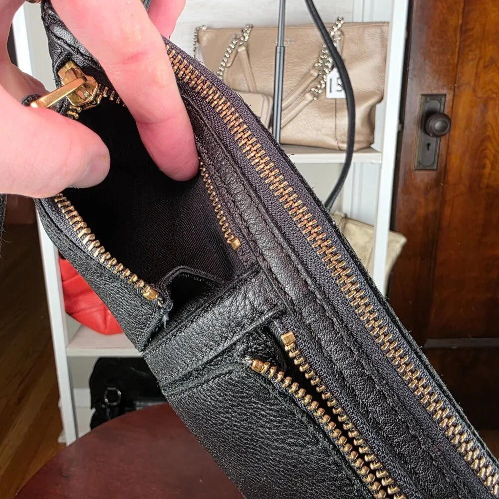 Fossil Elise Black Pebbled Leather Small Crossbody - Picture 7 of 17